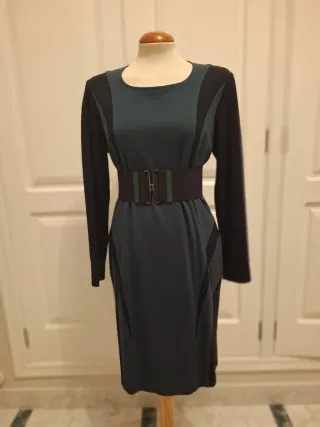 Vestido negro y verde