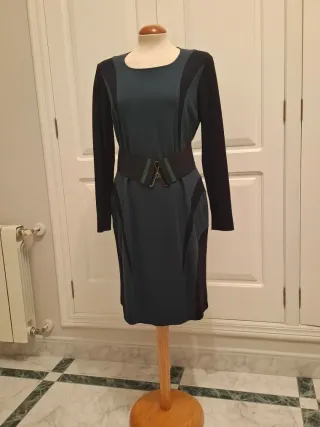 Vestido negro y verde