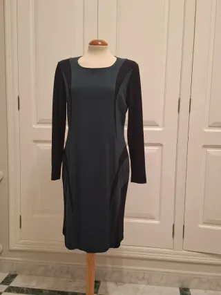 Vestido negro y verde