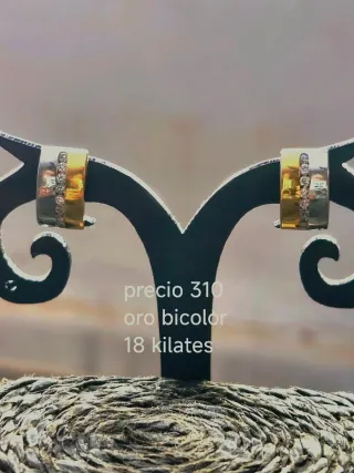 Pendientes Oro Bicolor 18 Kl
