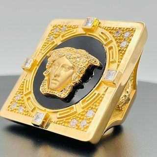 SELLO GRANDE MEDUSA ONIX 18K