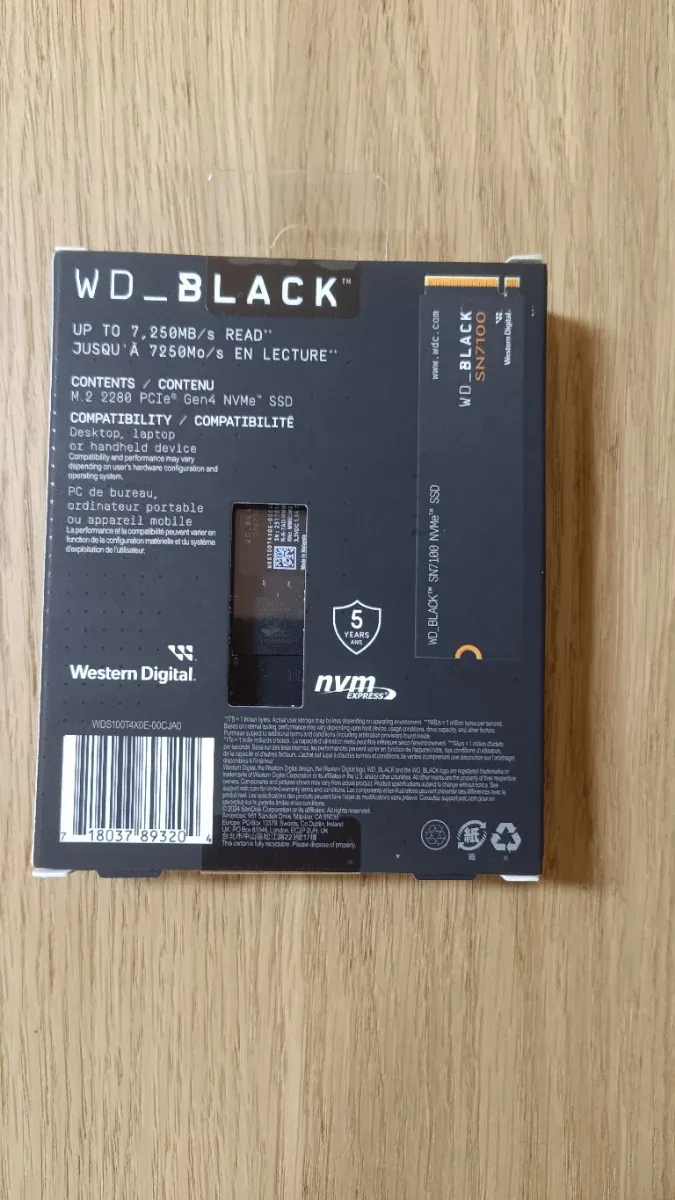 SSD WD_BLACK SN7100 1TB NVMe PCIe Gen4 afbeelding 2