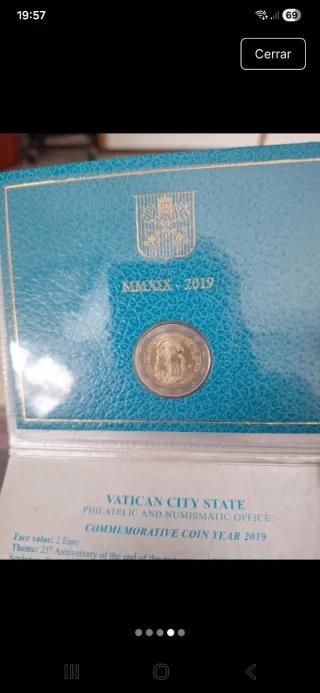 Vaticano 2019 2€ Conmemorativos. Capilla Sixtina