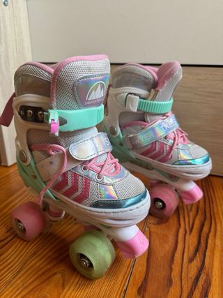 Patines 4 Ruedas Niña Rosa y Menta