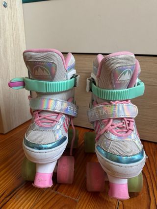 Patines 4 Ruedas Niña Rosa y Menta