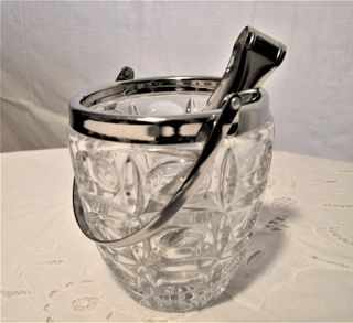 Portaghiaccio Vintage Cristallo e Acciaio 1960