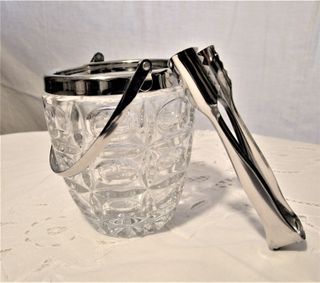 Portaghiaccio Vintage Cristallo e Acciaio 1960