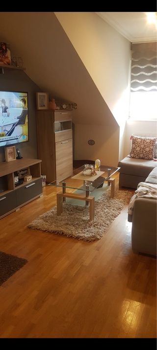 Tavolo da centro in legno e vetro seminuovo