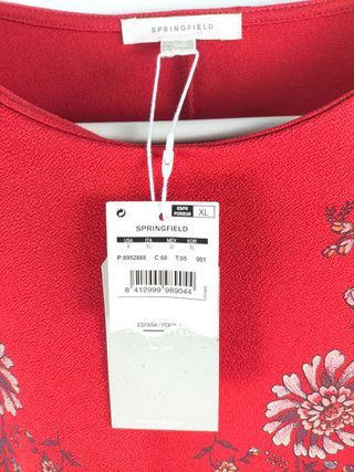 Vestido Springfield Rojo Talla XL Nuevo