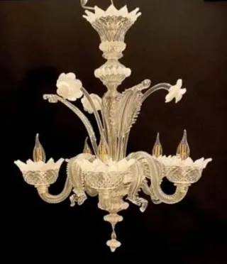 Ricambio lampadario in vetro di Murano Foglia Oro