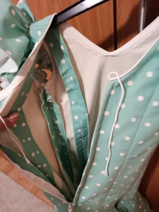 Traje de flamenca niña verde lunares talla 5-6