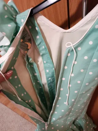 Traje de flamenca niña verde lunares talla 5-6