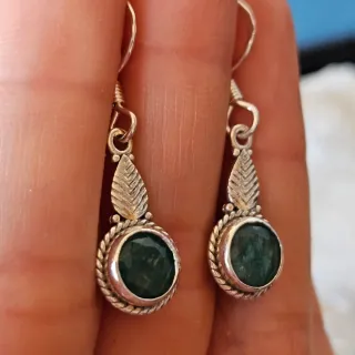 Pendientes Plata 925 Esmeralda