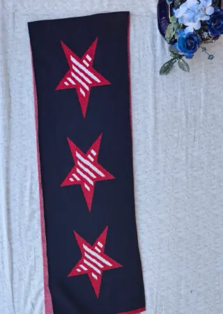 Sciarpa Tommy Hilfiger Logo Stella Rossa Blu