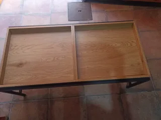Mesa auxiliar madera y metal