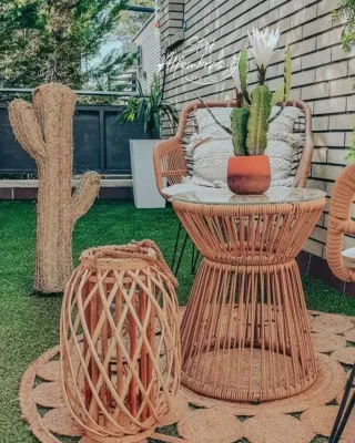 Cactus Decorativo Mimbre Grande