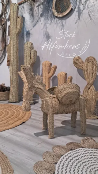 Cactus Decorativo Mimbre Grande