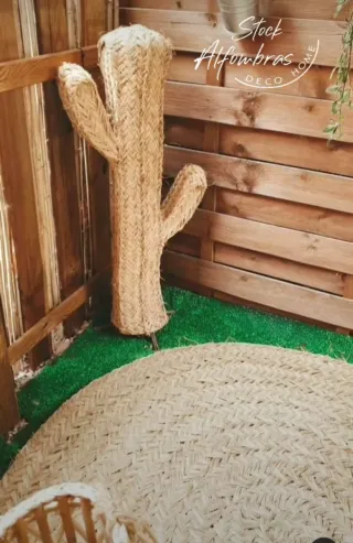 Cactus Decorativo Mimbre Grande