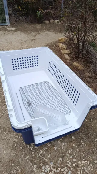 Transportín Perro Gigante Azul y Blanco