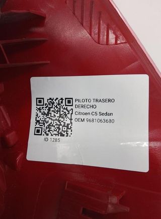 Citroen 1285 piloto trasero derecho 9681063680 c5
