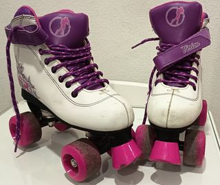 Patines de niña blancos y morados