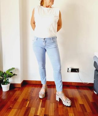 Pantalón jeans azul claro T L