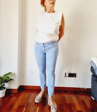 Pantalón jeans azul claro T L
