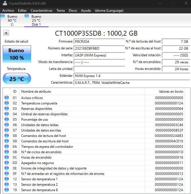 Disco SSD Crucial P3 1TB NVMe PCIe 3.0 afbeelding 2
