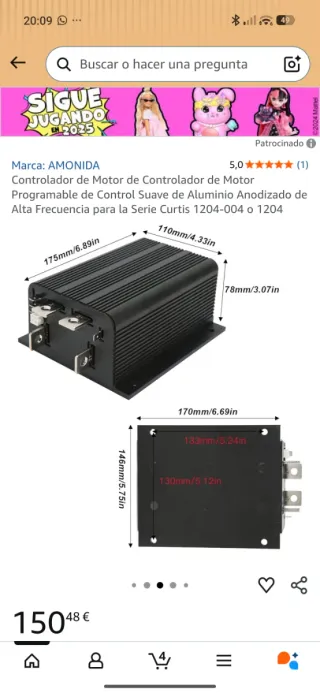Controlador Motor AMONIDA Curtis 1204