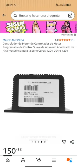 Controlador Motor AMONIDA Curtis 1204