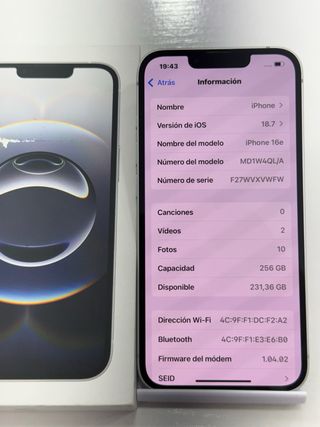 iPhone 16e 256GB Plata Seminuevo perfecto factura