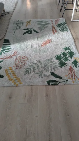 Alfombra Lorena Canals Lavable Diseño Hojas