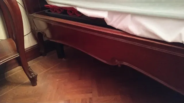 Cama Matrimonio Caoba, Luis XV, somier,cortinas y+