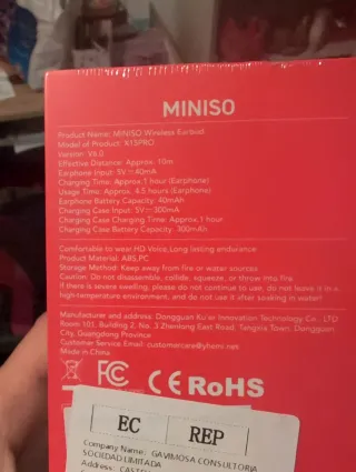 Auriculares Inalámbricos MINISO X15PRO