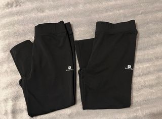Lote 2 leggings Domyos mujer negros