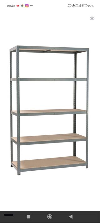 Estantería metálica de 5 baldas,