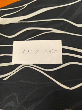 Retal de tela chiffon negro y blanco