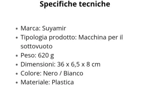 Sigillatrice e macchina sottovuoto per alimenti