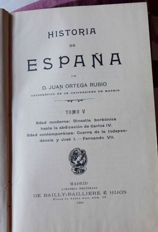 Libro Historia de España Don Juan Ortega Rubio