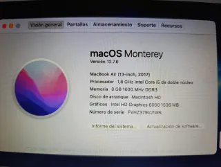 Portátil Apple MacBook Air