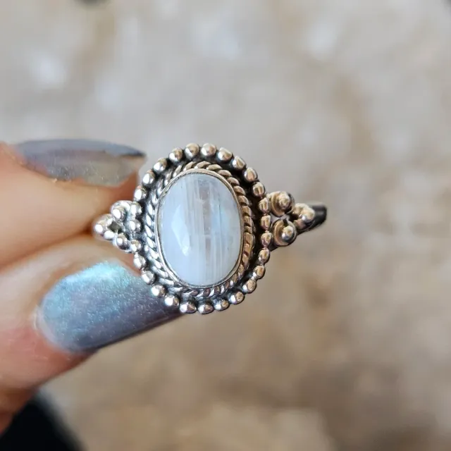 Anillo Plata 925 Piedra Luna