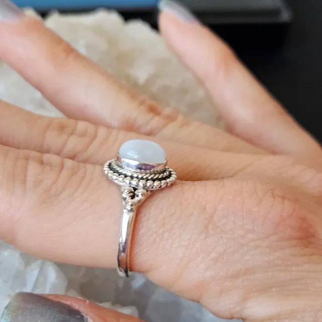 Anillo Plata 925 Piedra Luna