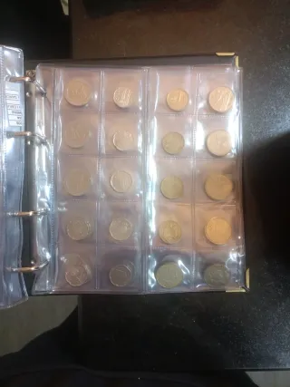 Álbumes con monedas de distintos paises