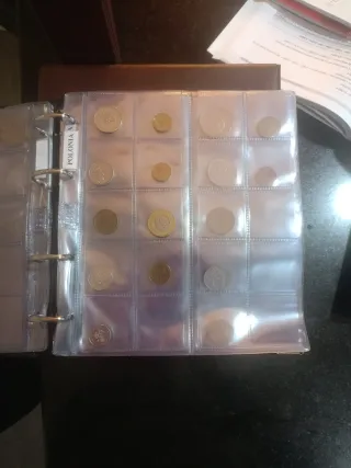 Álbumes con monedas de distintos paises