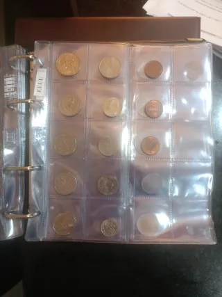 Álbumes con monedas de distintos paises