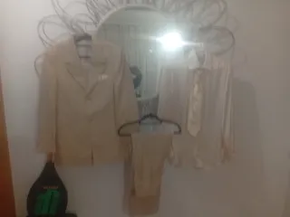 Camisa de Novio Italiana Seda Beige