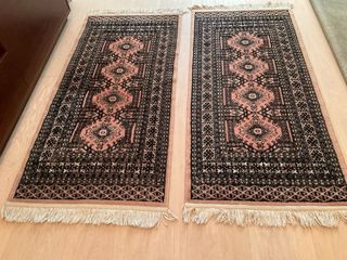 2 Tappeti in Lana per Letto 65 x 140