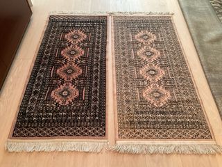 2 Tappeti in Lana per Letto 65 x 140