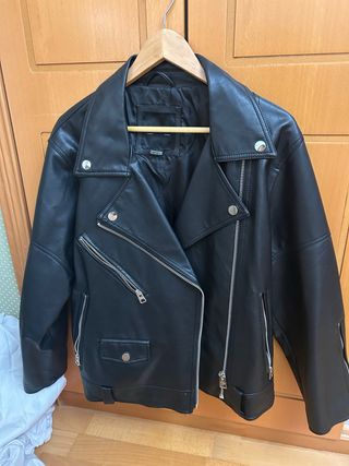 Chaqueta Biker Piel Negra