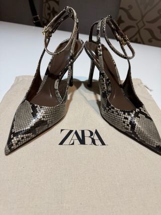 Zapatos Zara Tacon Animal Print